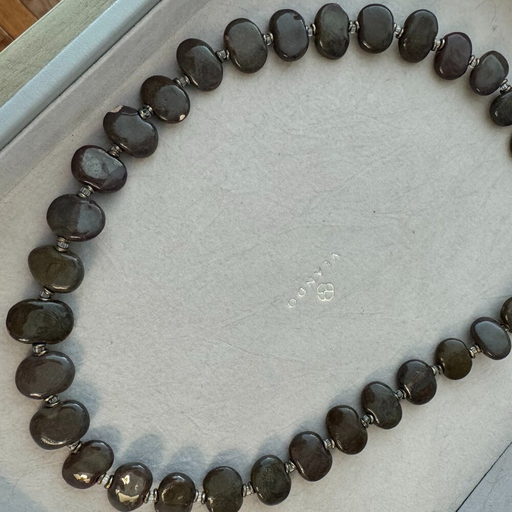 Hand made clay bead necklace